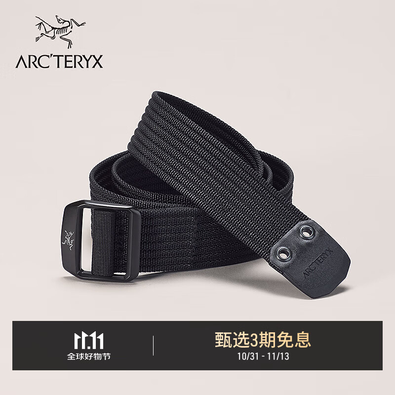 ARC&#039;TERYX始祖鸟 CONVEYOR BELT 38MM 男女同款 腰带 BLACK/黑色 M