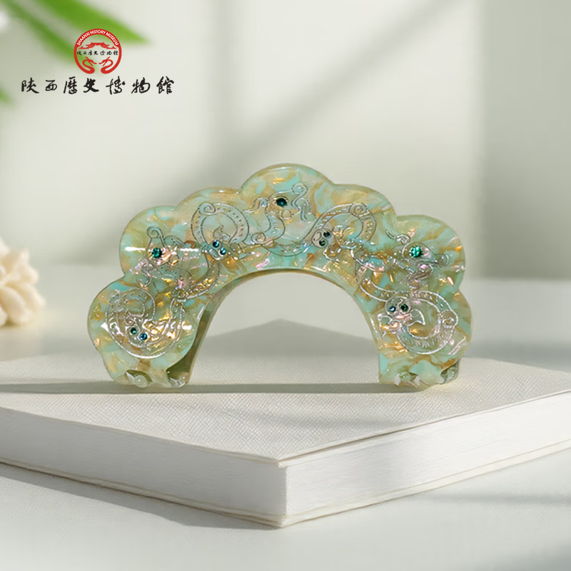 陕西歴史博物館(SHAANXI HISTORY MUSEUM)陕西历史博物馆文创宝绾青丝蟠螭款抓夹发卡头饰伴手礼教师节礼物 宝绾青丝系列抓夹-巳事如春秋