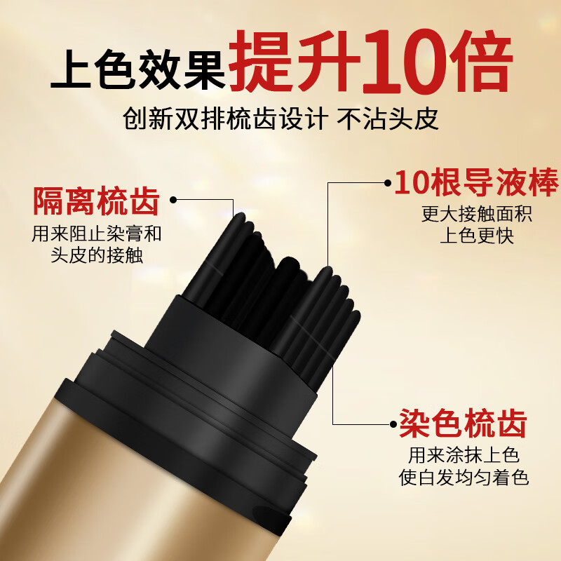 集草师小金管美发棒植物纯遮盖白发神器一次性染发笔遮白发神器补染发根 黑茶色*1+栗棕色*1【孕妇可用,健康盖白】