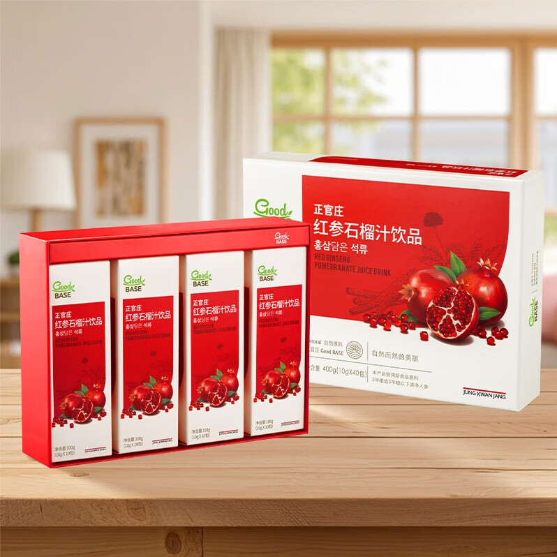 正官庄红参液石榴液红参石榴汁饮品400g（10g*40袋）有效期至2026.10.28 红参石榴汁饮品400g（10g*40包）