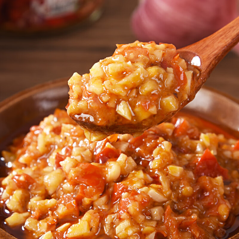 菜欢欢蒜蓉辣椒酱烤生蚝烧烤粉丝餐饮火锅蘸料蒜泥酱 蒜蓉辣椒酱1瓶