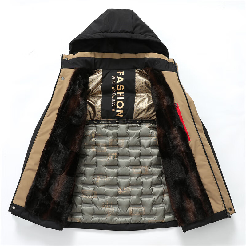 皮尔卡丹(pierre cardin)棉服男2025冬季外套中年宽松加绒加厚棉衣爸爸冬装棉袄子男 黑色 XL