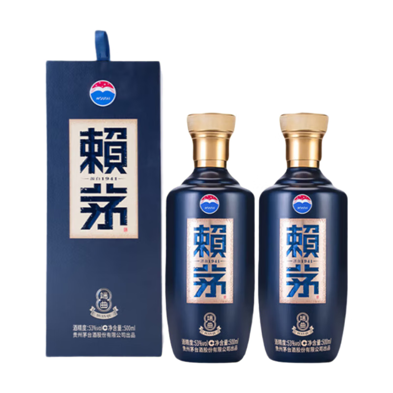 赖茅 端曲2.0 酱香型白酒 53度 500ml*6 整箱装