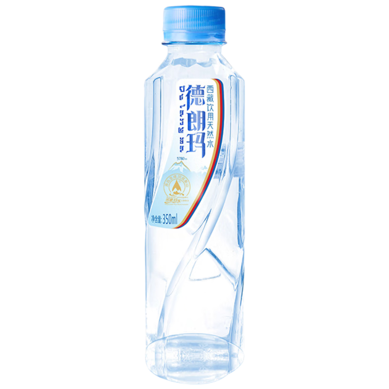德朗玛西藏天然弱碱性小分子低氘水饮用天然水矿物质泉水350ml（单瓶）