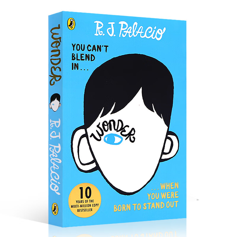 【送音频】英文原版 Wonder奇迹男孩 英文版原版小说 R.J. Palacio 青春励志书籍 纽约时报畅销书 国外进口全英语正版 青少年文学英语读物 哈利波特原著