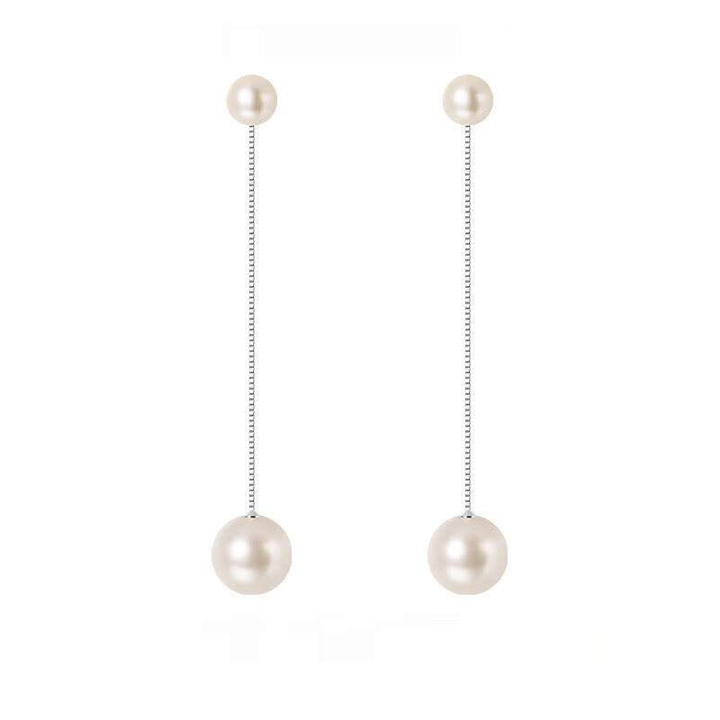 栀谈925纯银流苏耳线仿珍珠耳环耳坠2025新款法式气质耳钉耳饰 长款仿珍珠耳环925银