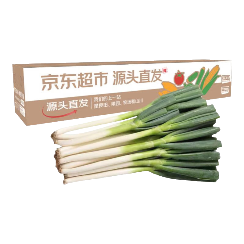 京鲜生山东正宗铁杆大葱净重5斤脆嫩佐料辅餐源头直发包邮
