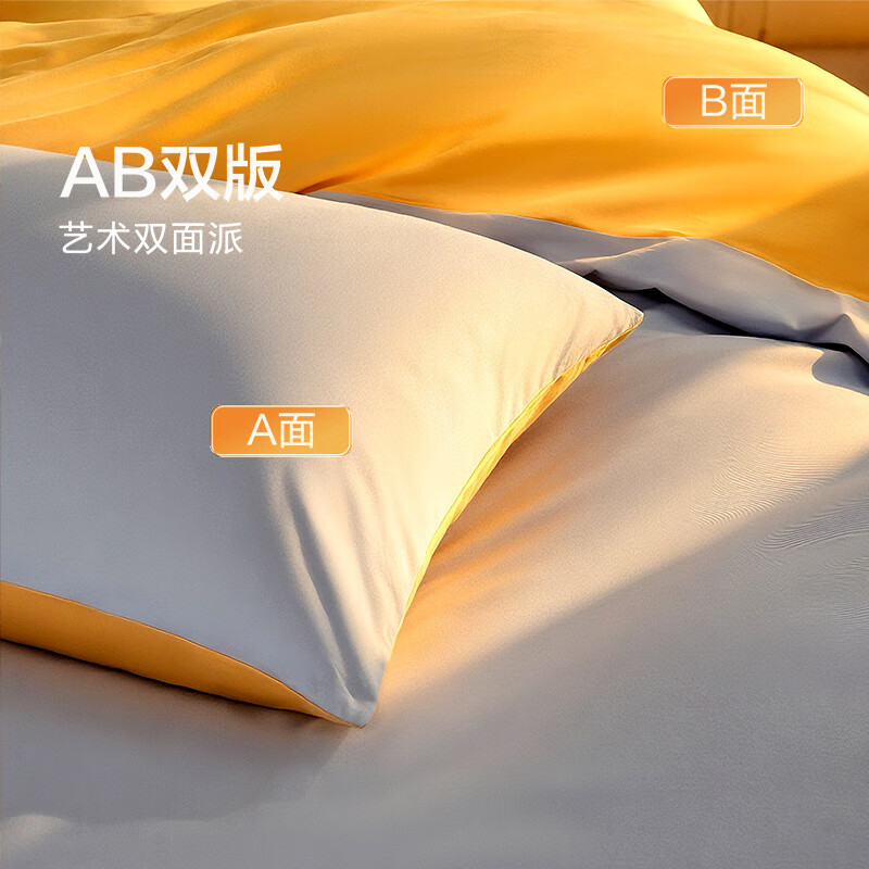 馨而乐（Bravo）富安娜出品四件套磨毛纯棉100%床上用品四件套冬季保暖被套230*229cm