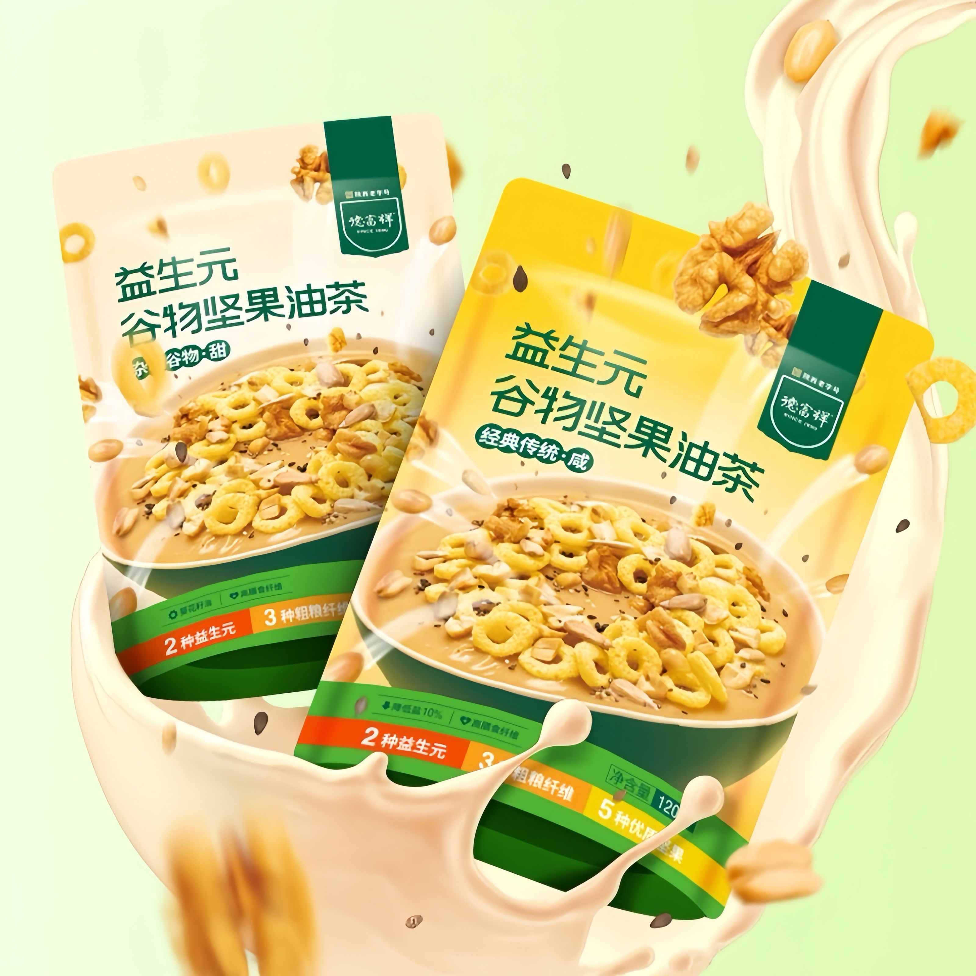 特产优联 油茶清真老式油茶面小包装冲泡油炒面陕西特产五仁咸油茶 益