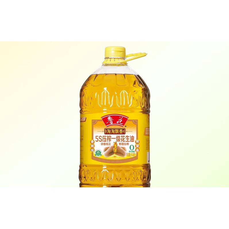 鲁花淘淘飘香花生油压榨食用油厨房香味浓郁 6.08L