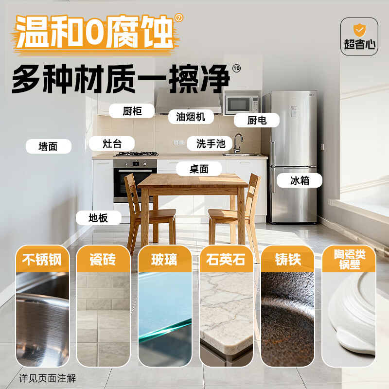 超威（SUPERB）油污净厨房泡沫油烟机清洁剂强力去重油污神器清洗污渍除油剂 【家庭装】500g*3瓶