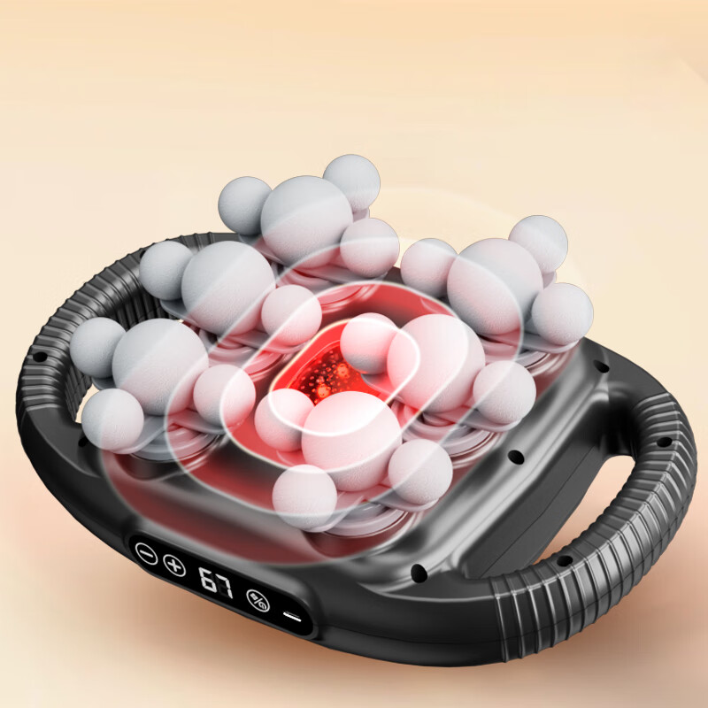 荣事达22头筋膜枪全自动揉捏全身按摩仪手持电动深层放松肌肉家用按摩器送父母长辈生日礼物 【至尊黑】12头仿真+液晶显示+持久续航+限定礼盒