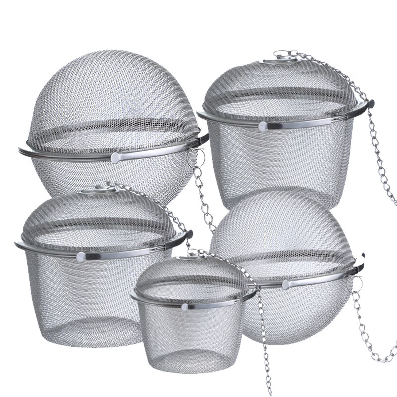 日禾盛唐304不锈钢调料球家用卤料炖肉料煲汤调味盒过滤网茶叶泡球包卤肉 升级款调味球【4.5*5.1cm】中号