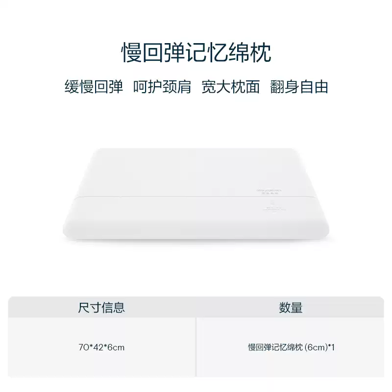 中掌柜亚朵酒店专用记忆棉枕头记忆枕护颈椎枕芯成人学生宿舍单人一只装 慢回弹记忆枕6cm 慢回弹记忆枕6cm