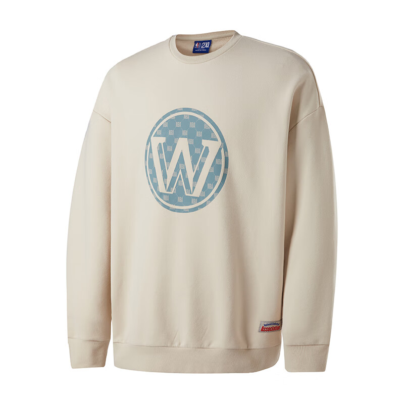 NBA官方正品洛杉矶湖人/勇士篮球春夏圆领卫衣 M 金州勇士浅灰白