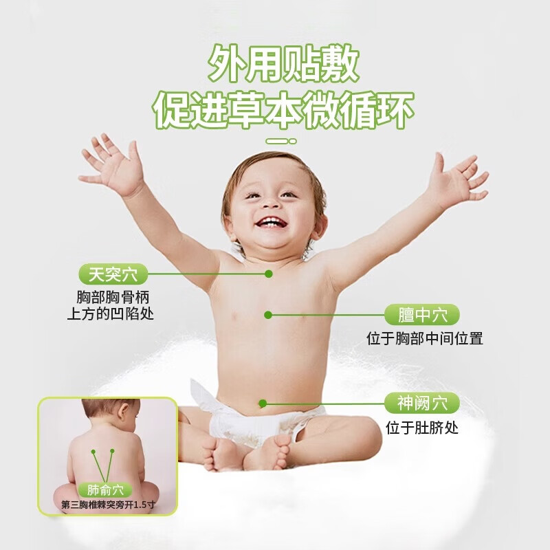 潇老济小儿咳喘化痰咳嗽贴儿童宝宝痰多干咳夜咳喉咙异物支气 一盒装体验装[宝宝专用]