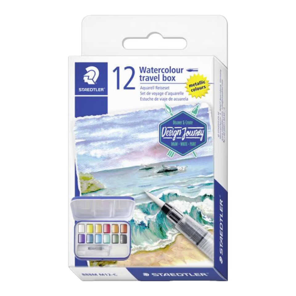 施德樓(STAEDTLER)【新品】固體迷你水彩顏料 旅行便攜套裝 彩繪美術(shù)生學(xué)生禮物 施德樓888M