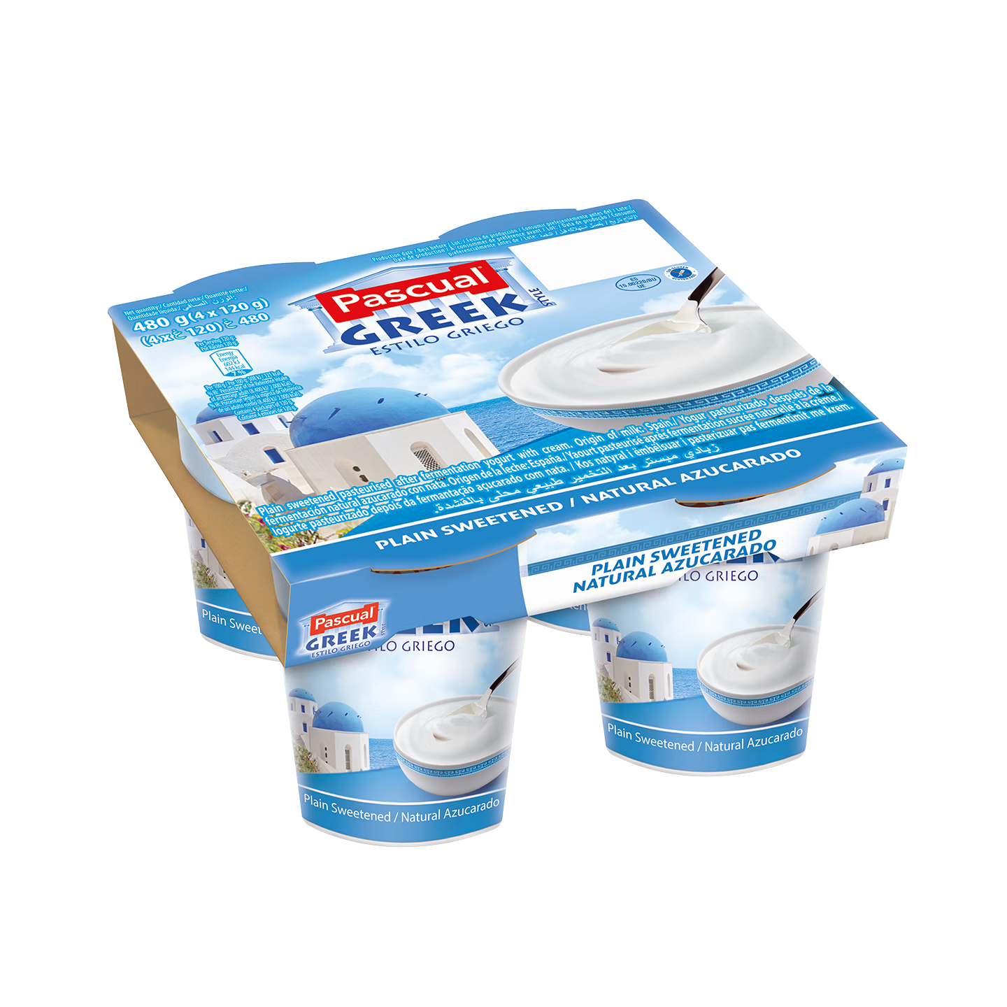 帕斯卡（Pascual）西班牙进口原味酸奶120g*4杯 经典醇厚 原装进口希腊风味