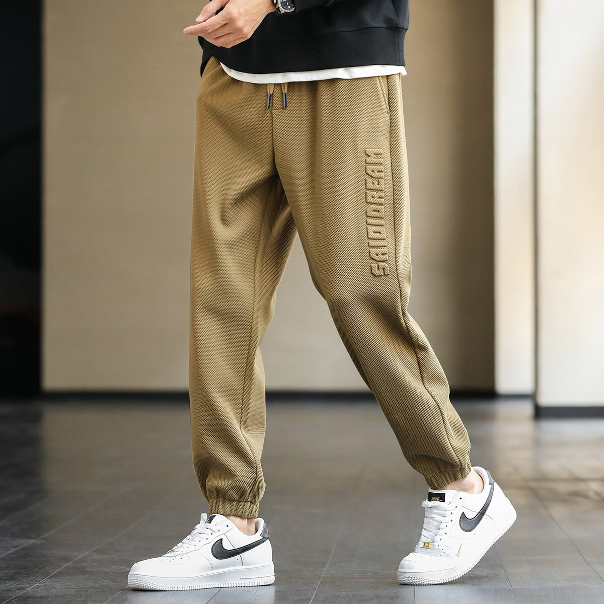 布衣传说休闲裤合集 微弹舒适亲肤百搭小锥形男式休闲裤 卡其10785 XL