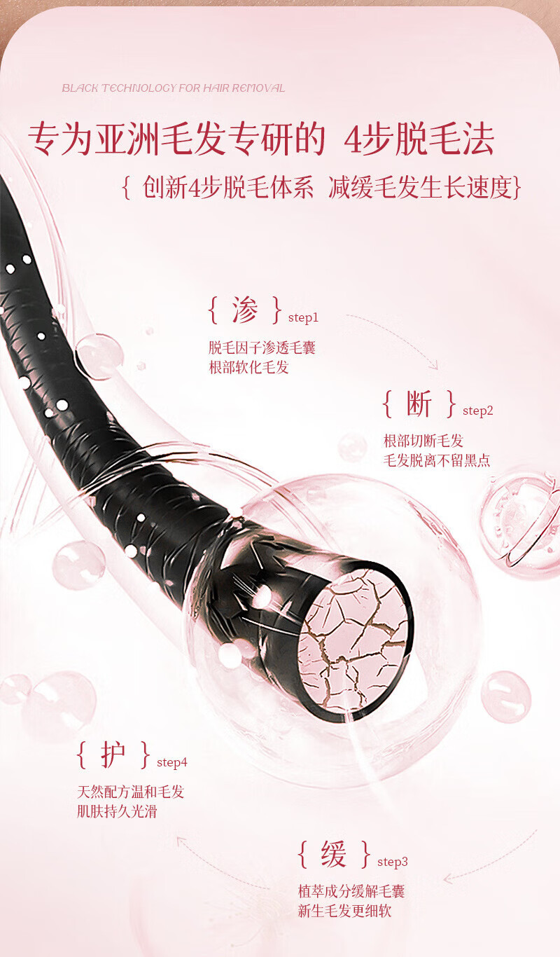 万里目旗舰樱花凝萃舒润脱毛膏腋下腋毛手腿毛男女学生党礼物全身脱毛膏 樱花舒润温和脱毛膏3盒+【赠送刮板】