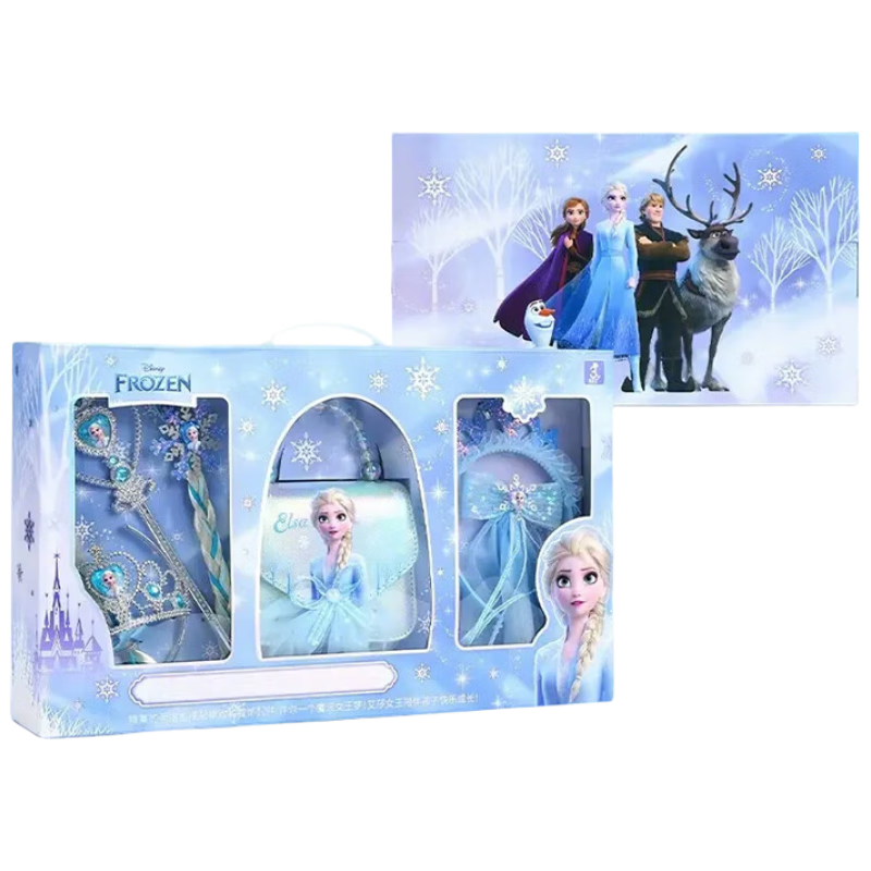 迪士尼(Disney)儿童首饰发饰包包创意礼盒套装女孩生日礼物公主过家家玩具冰雪款