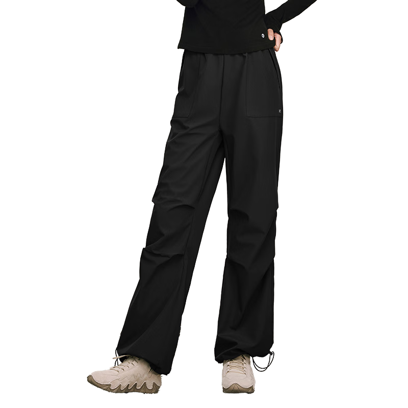 VVC休闲裤女秋冬户外防风透气裤子宽松工装裤伞兵裤冲锋裤 星空黑 S
