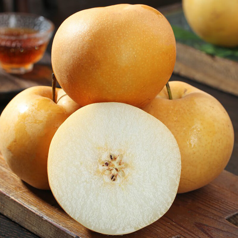 孔雀金枝【顺丰】新疆冰糖秋月梨阿克苏梨子新鲜水果生鲜中 净重6斤特级礼盒装单果400g+5-6