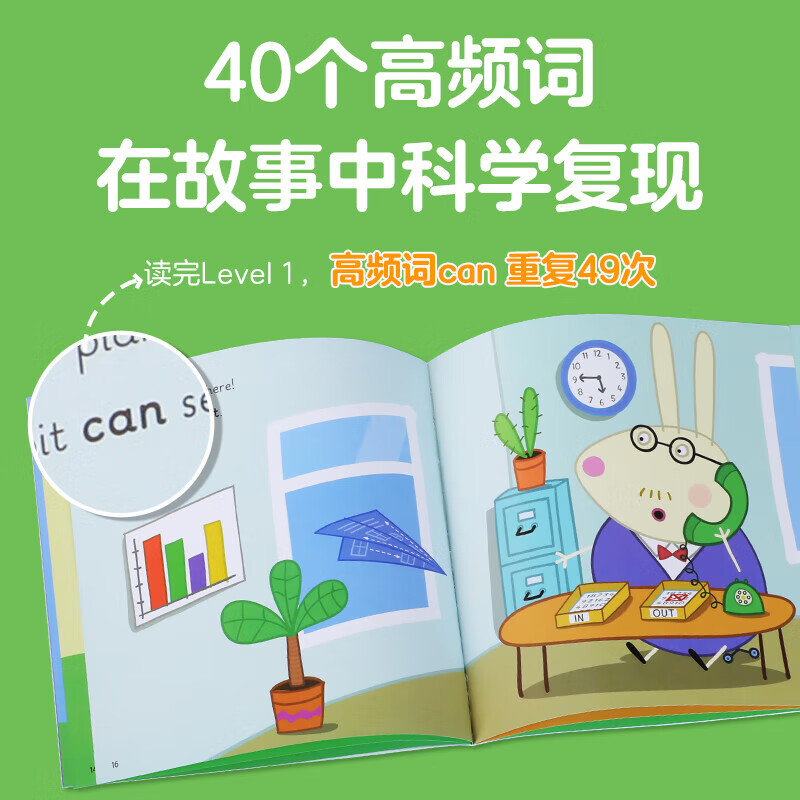 【任选】 小猪佩奇英语高频词分级绘本英语教材英语阅读宝宝早教2-6-8岁儿童启蒙读物幼儿园发音口语能力 (8册)小猪佩奇英语高频词绘本1+游戏书