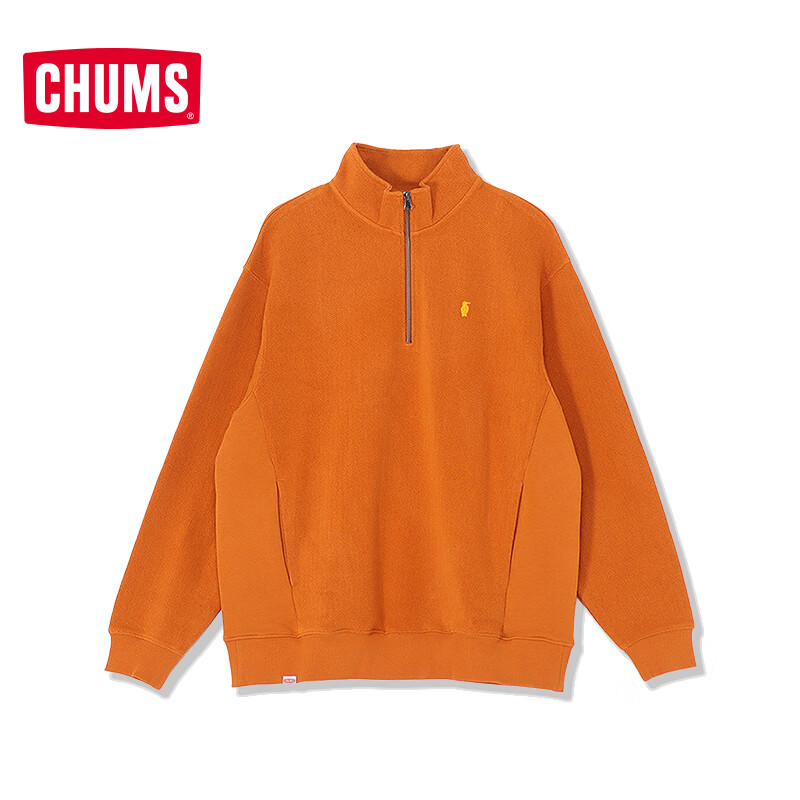 CHUMS洽洽鸟美式鱼骨纹卫衣户外运动休闲卫衣立领套头男女款CH00-1537 CH00-1537-M032 XL （180）
