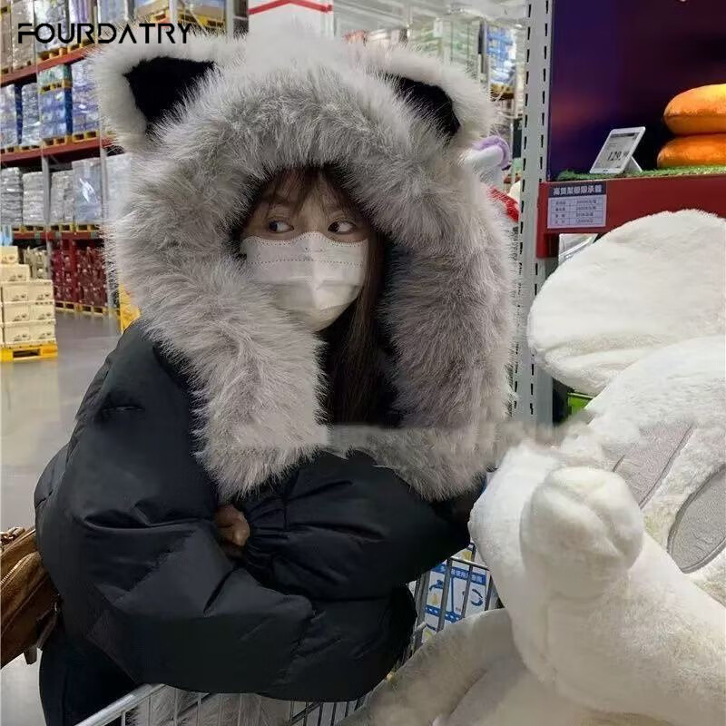 FOURDATRY�Ӻ�ë���޺������ñ��Χ��һ���ﶬ��������ů�׷�ñ��������С ����Χ��һ��-��ɫ 24.13Ԫ