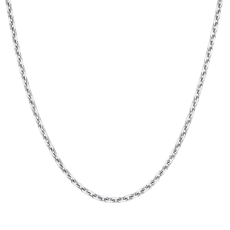 谢瑞麟（TSL）新年礼物铂金项链简约Pt铂金O字链素链女士锁骨链BF466 铂金项链（约3.30g）