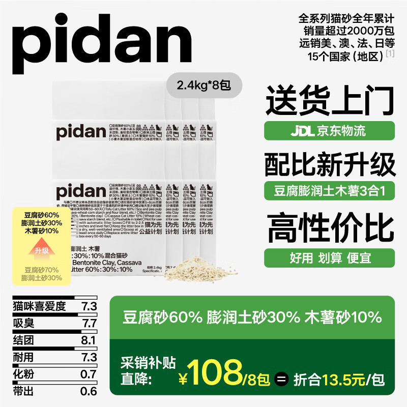 ���ڲ�����pidan������èɰ ������������� 2.4kg��8��װ 105.6Ԫ