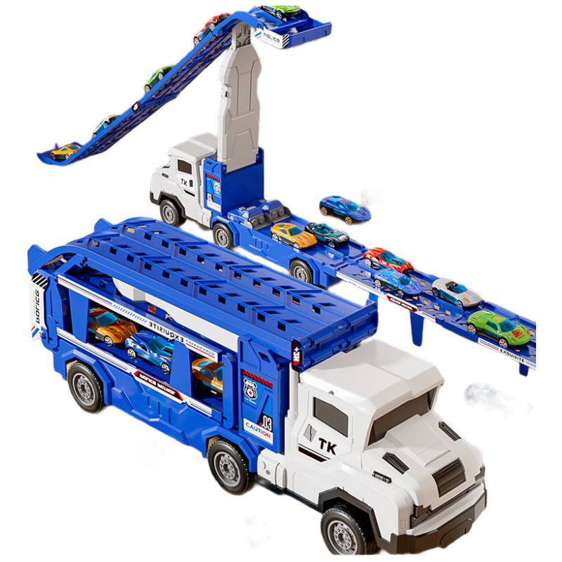 斯納恩(Snaen)兒童警車(chē)滑翔軌道玩具車(chē)男孩3-6歲彈射收納工程小汽車(chē)生日禮物