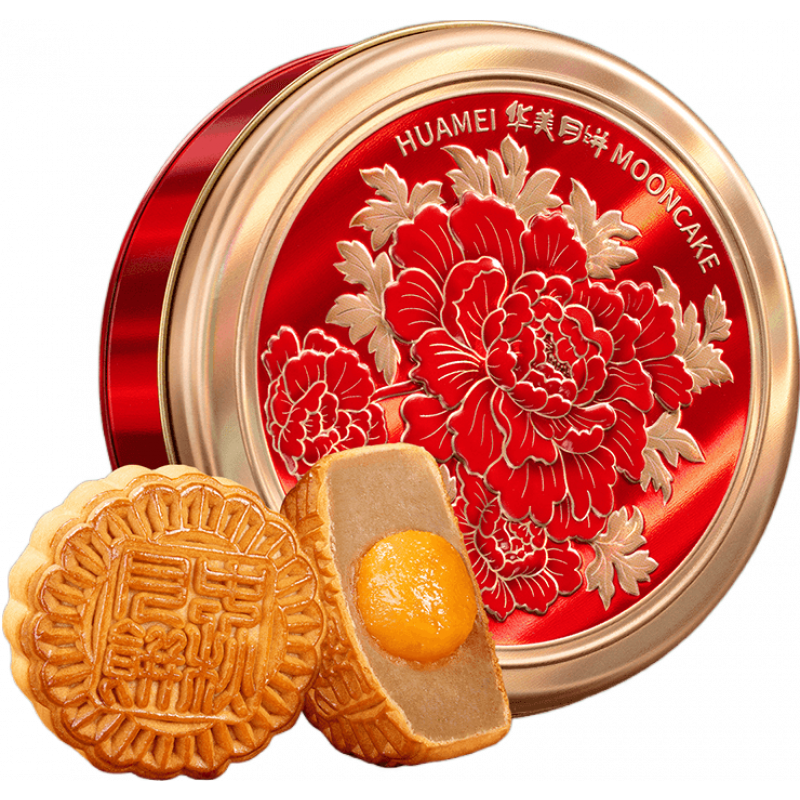 華美蛋黃純白蓉月餅散裝經(jīng)典罐裝廣式老式傳統(tǒng)中秋送禮 【禮罐裝】蛋黃蓮蓉月餅125g【1