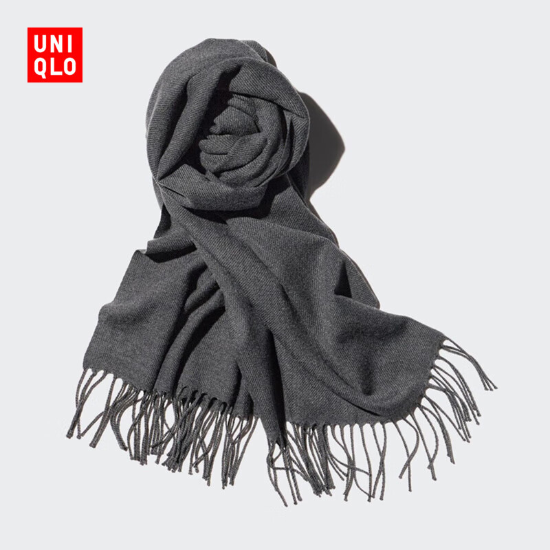 优衣库男装女装HEATTECH围巾/围脖防寒保暖25秋冬新款478312 07 青灰色 均码 (180 × 50 cm)