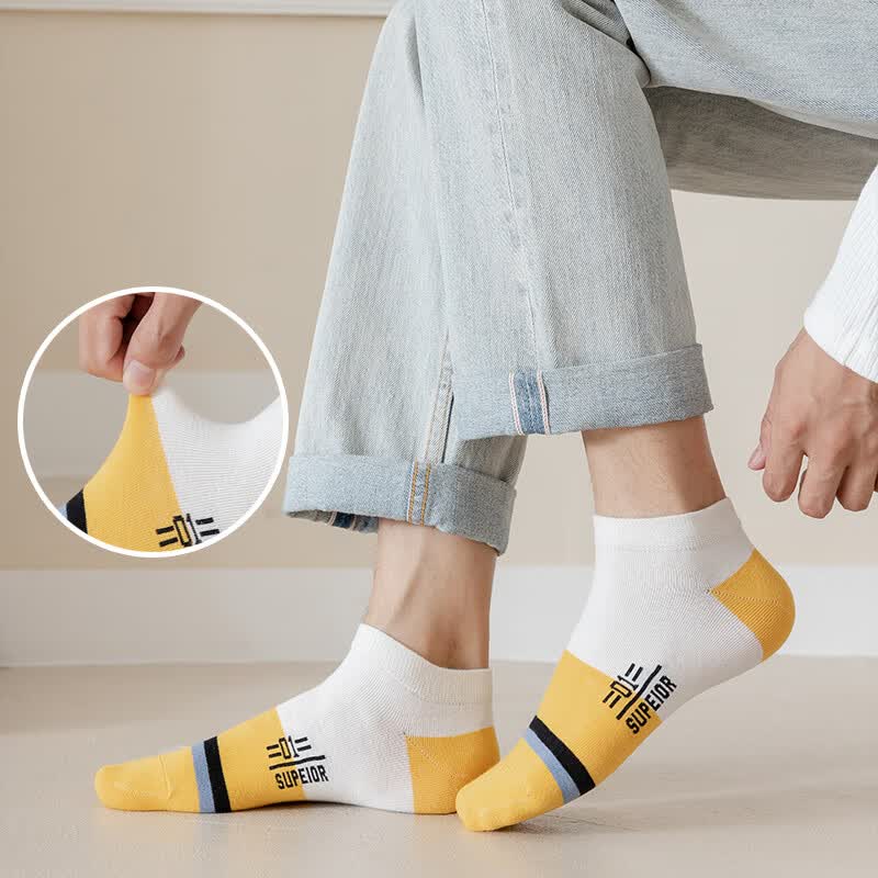 雅鹿男士短袜四季透气吸汗运动袜字母拼色不勒脚袜子防臭耐磨抑菌船袜 不到1元】字母拼色船袜【20双】 均码 雅鹿 10A抑菌/高弹透气/抗起球