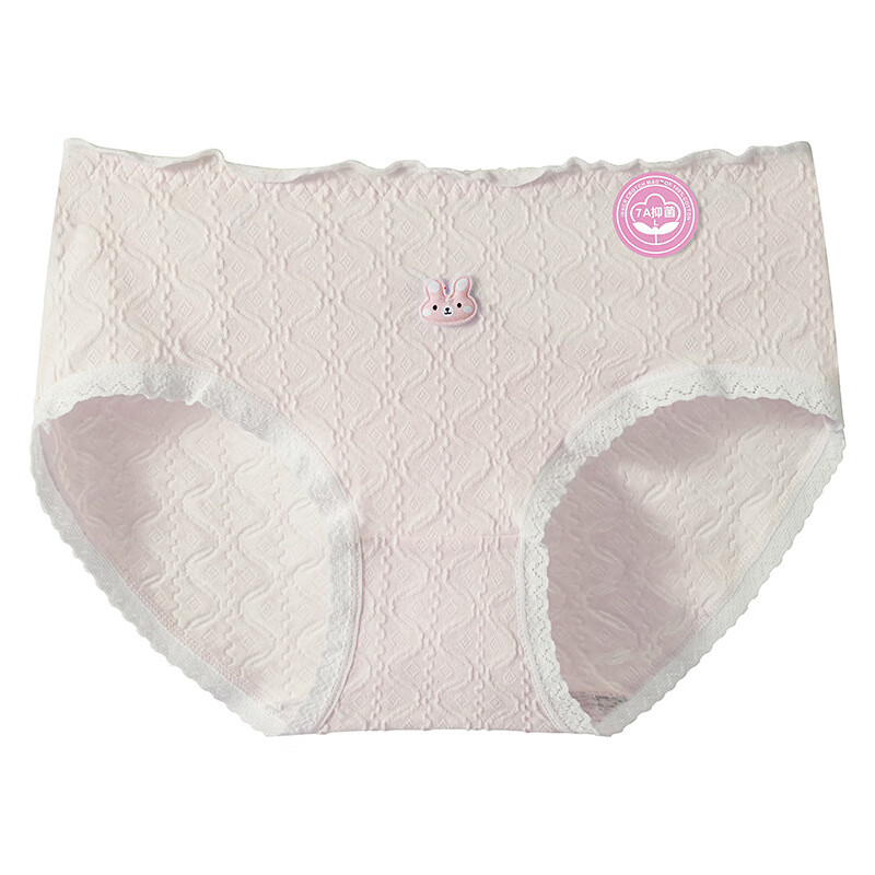 稚蝶7A仰菌婴儿棉 内裤女纯棉透气日系中腰 可爱少女学生三角裤头 混色 颜色随机 4条 L 【100-130斤】