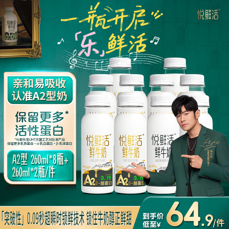 先领99-21补贴卷 悦鲜活 低温鲜牛奶组合260ml*10瓶 到手43.9元 折4.3/瓶 - 线报酷