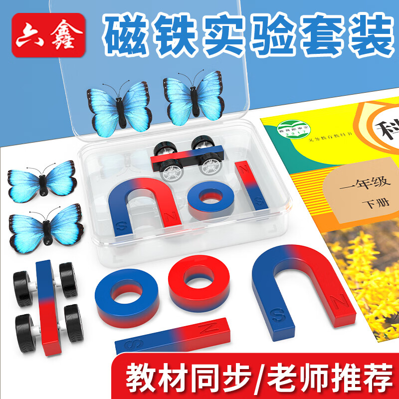 六鑫磁铁套装马蹄形U形条形物理实验器材初中科学实验文具实验室男孩女孩开学季必备用品生日礼物