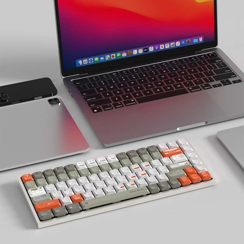 keychron渴创 Z7Max Mac机械键盘 办公静音键盘 三模客制化键盘 轻薄矮轴键盘 全铝机身兼容Mac/Win双系统  Z7Max 定制款-未知数-藏银