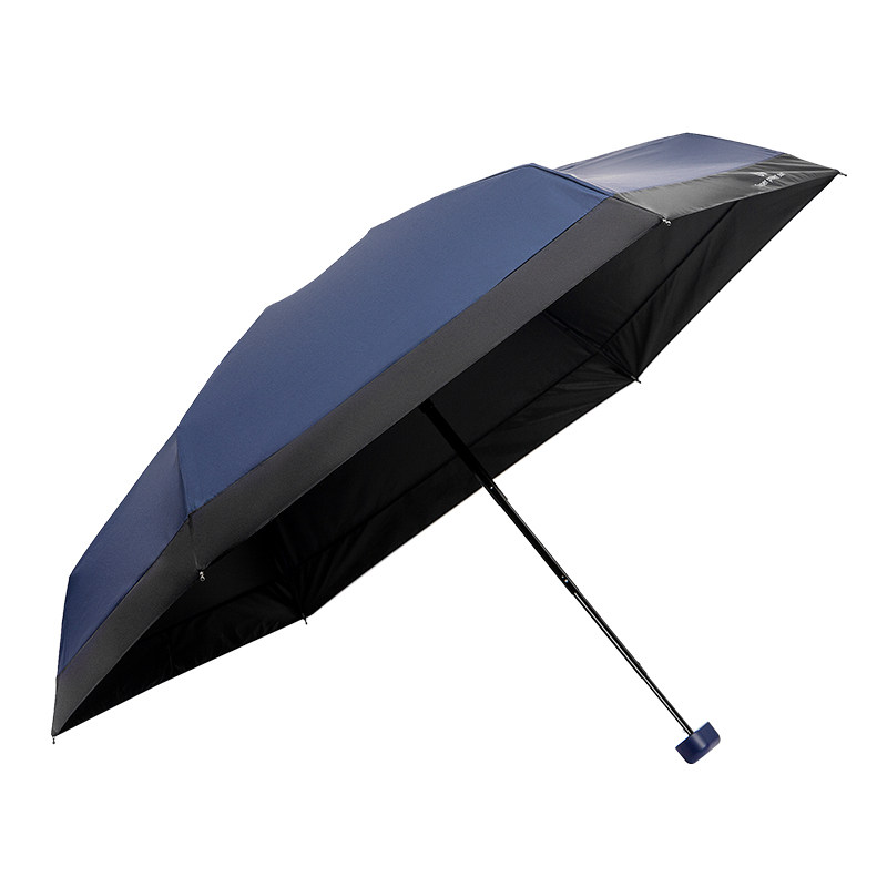 名创优品（MINISO）防晒伞 海风系列简约五折伞 遮阳伞黑胶晴雨伞 蓝色