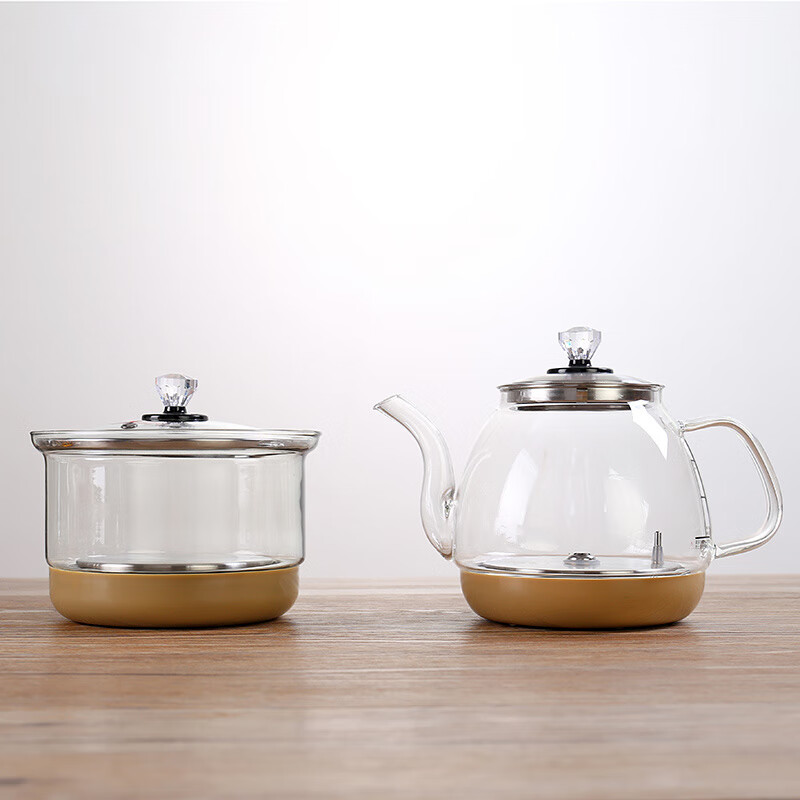 茶炉主机全自动底部上水底座烧水壶煮杯锅配件好哥之家 金色主机+水壶