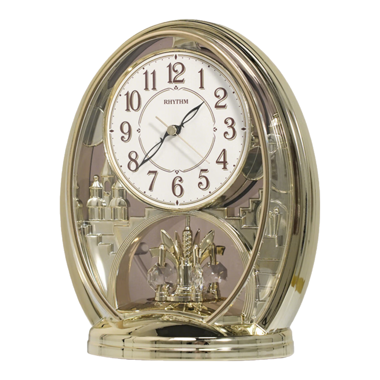 丽声日本品牌2025年新款客厅座钟台钟轻奢静音坐钟办公室摆件石英钟 4SG768WT18 25.5*13.7*20.8cm