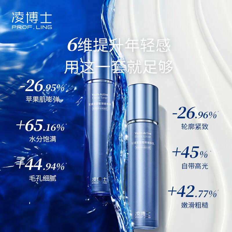 凌博士青春水乳3.0套装紧致舒缓修护抗皱全分子量玻尿酸生日礼物送女友 【重磅升级】青春水乳3.0