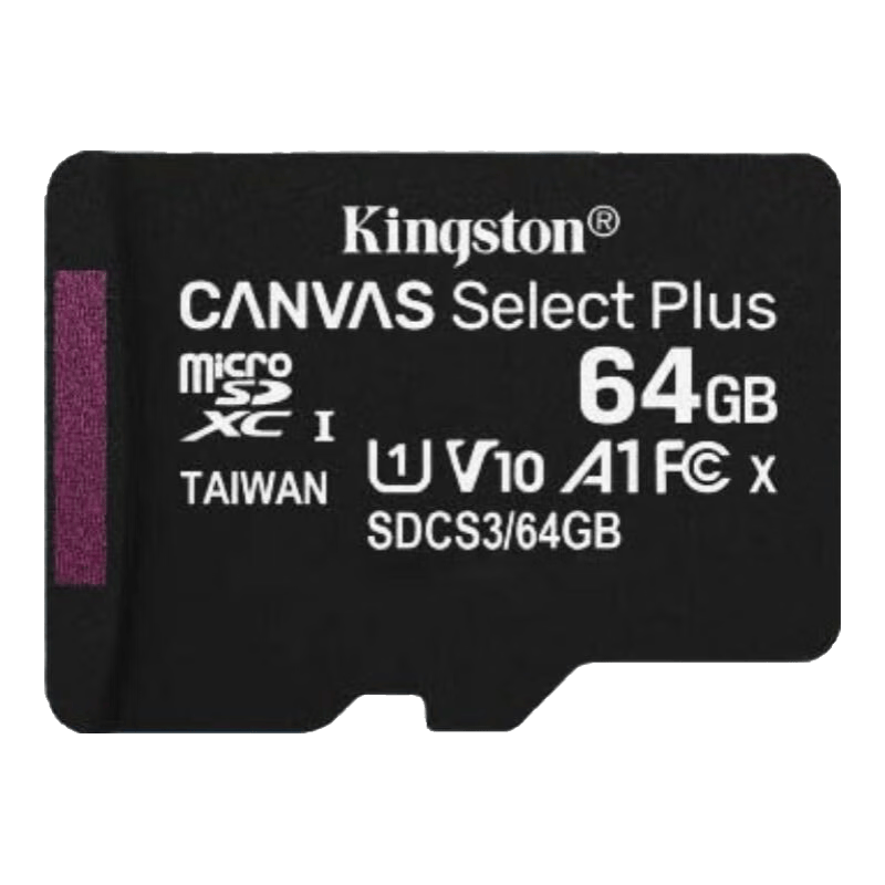 金士頓（Kingston）行車記錄儀內(nèi)存卡 監(jiān)控攝像頭專用高速卡 手機無人機tf卡 C10 U1 sd家庭監(jiān)控存儲卡手機內(nèi)存卡 SDCS3/64G【讀速100M/s】送讀卡器