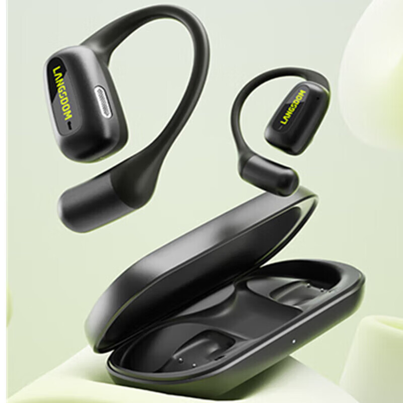 兰士顿 AirFit TS15 蓝牙耳机挂耳式 骨传导概念开放不入耳 双麦降噪运动跑步 素雅黑