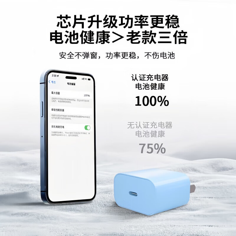 雷珞克30W苹果快充充电器编织充电线套装iPhone14ProMax 13 12/11/10/8手机xr闪充头马卡龙数据线套装 【海洋蓝】30W苹果快充头