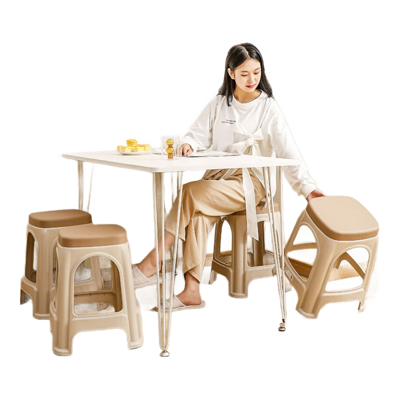 侑家良品同款【4個裝】家用塑料凳子加厚高凳簡約簡易板凳加固耐 爆品加厚防滑4只裝