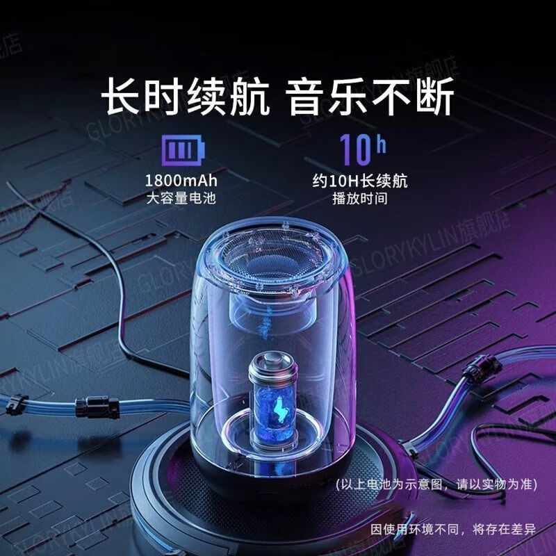 GTMAA德国柏林之声蓝牙音箱桌面台式电脑户外家用家庭游戏电竞音响低音炮炫彩氛围灯高音质大音量便携式 柏林之声-皎洁白 杜比全景音效-RGB灯效