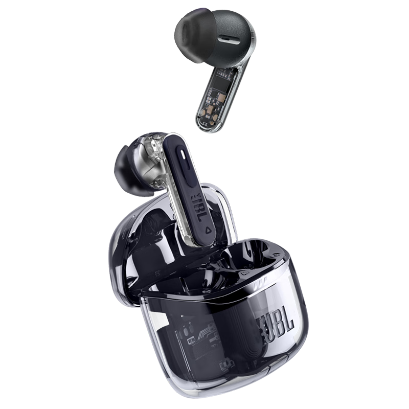 JBL TUNE FLEX2 晶噪豆二代主动降噪真无线蓝牙耳机 游戏入耳式半入耳式小晶豆升级 生日礼物 黑色